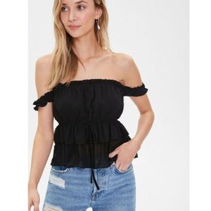 NWT Forever 21 Ruffle Off the Shoulder Top